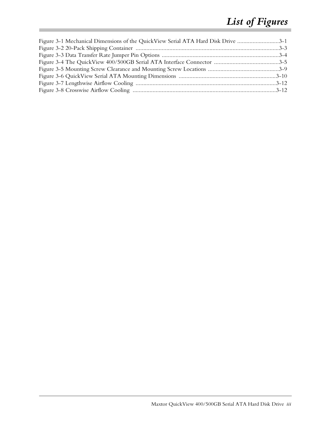 Maxtor ATA manual List of Figures 