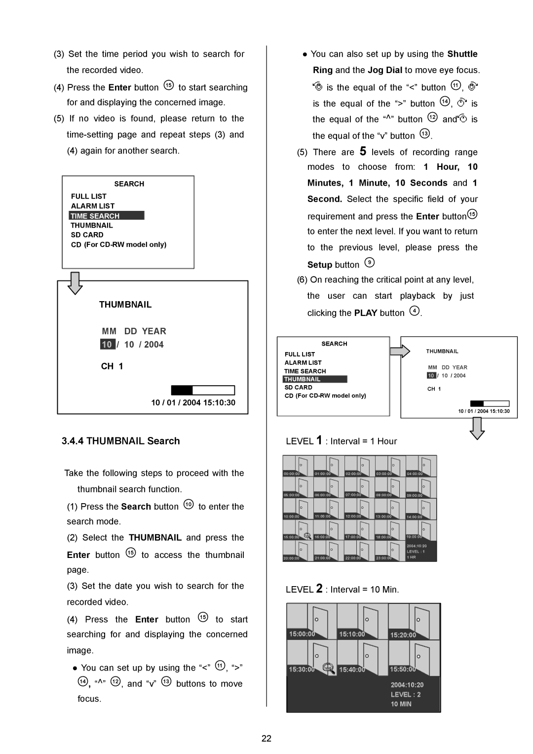 Maxtor AVE MVDR-5000 operation manual Thumbnail Search, Clicking the Play button 