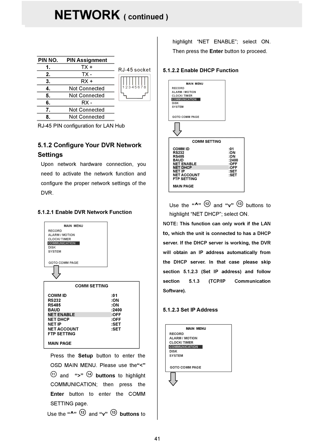 Maxtor AVE MVDR-5000 operation manual Configure Your DVR Network Settings, PIN no 