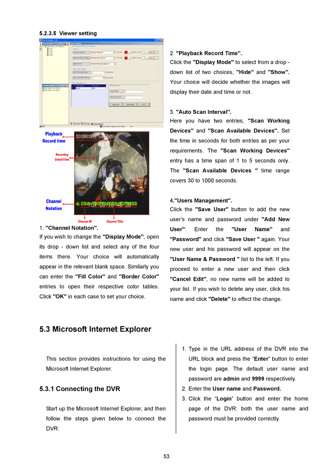 Maxtor AVE MVDR-5000 operation manual Microsoft Internet Explorer, Connecting the DVR 