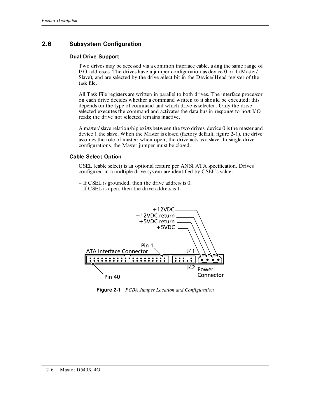 Maxtor D540X-4G manual 1PCBA Jumper Location and Configuration 