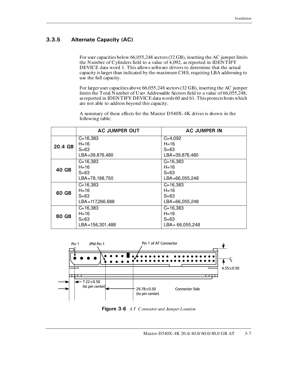 Maxtor D540X-4K manual =16,383#% ,7/24 