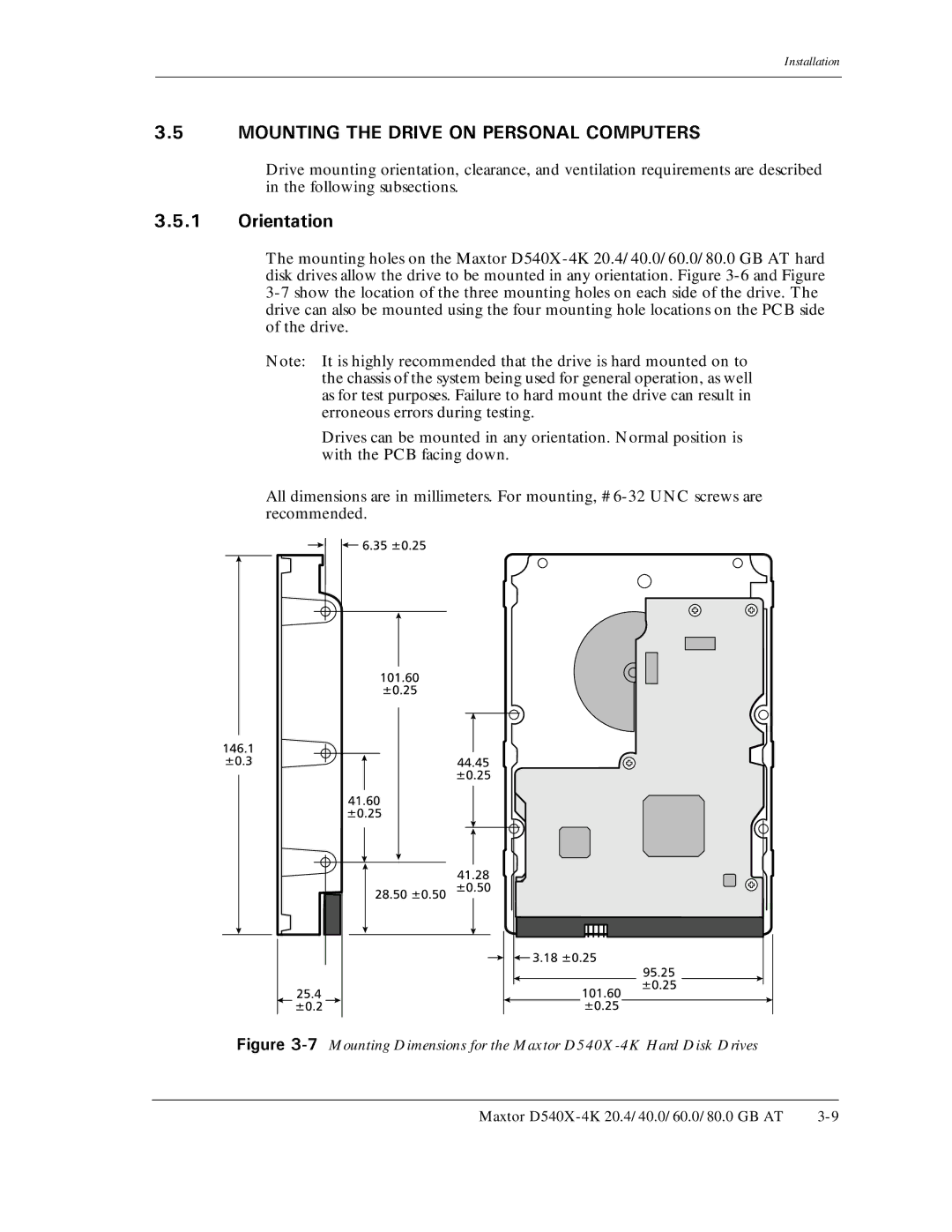 Maxtor D540X-4K manual Kiwtg, Following subsections 