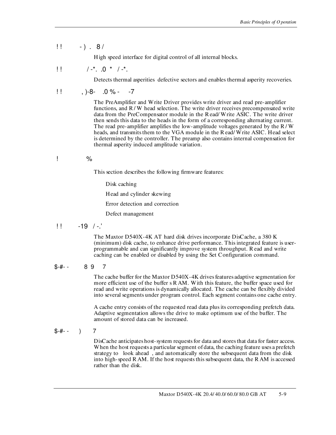 Maxtor D540X-4K manual Basic Principles of Operation 