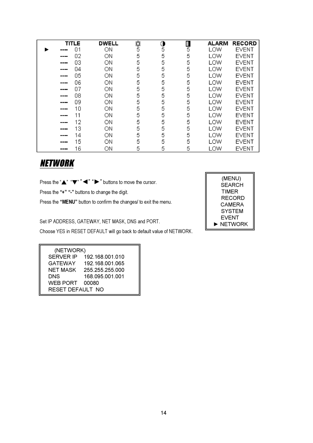 Maxtor Digital Multiplex Recorder user manual Network 