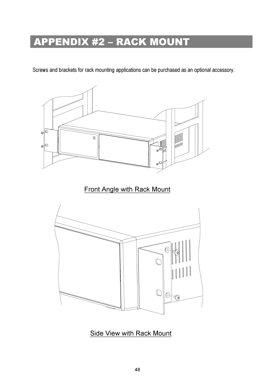 Maxtor Digital Multiplex Recorder user manual Appendix #2 Rack Mount 