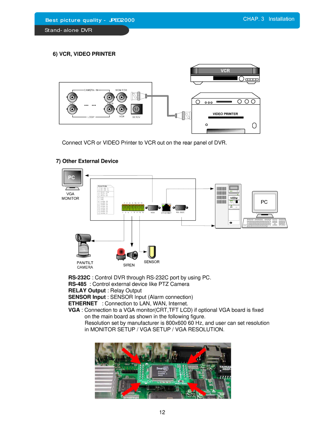 Maxtor DVMR manual VCR, Video Printer, Other External Device 