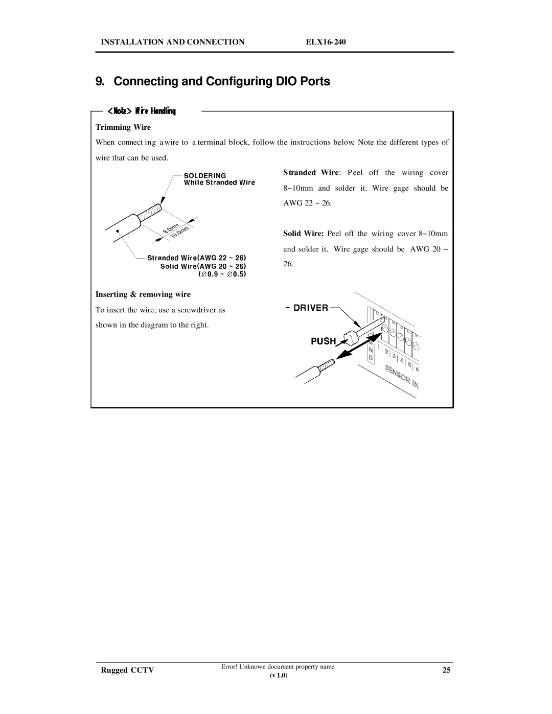 Maxtor ELX16-240 manual Connecting and Configuring DIO Ports, Trimming Wire 