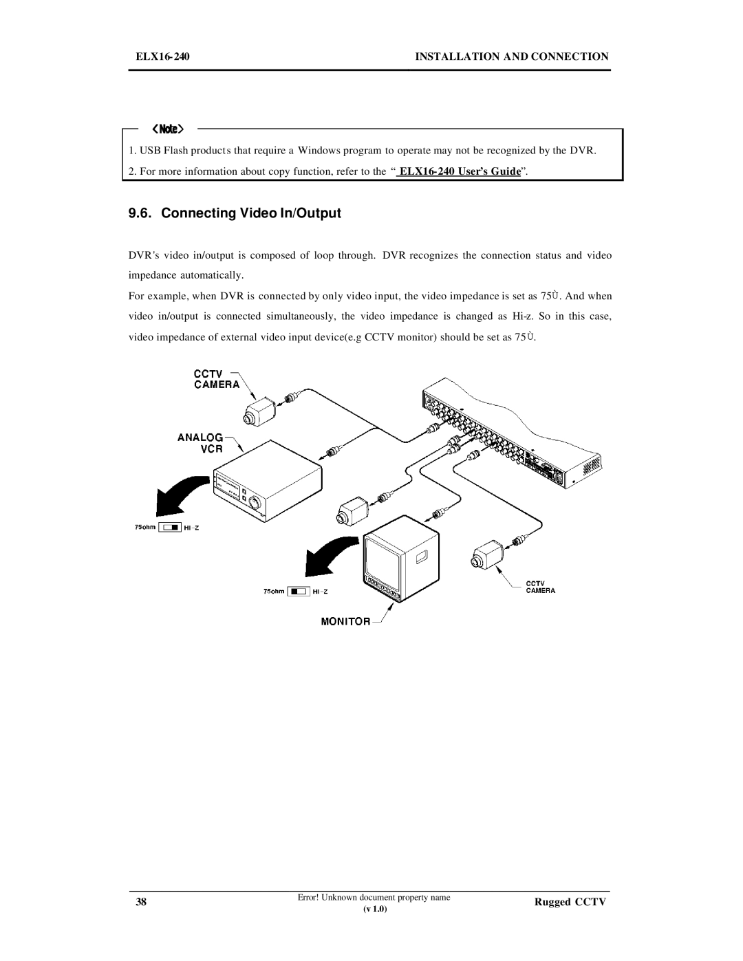 Maxtor ELX16-240 manual Connecting Video In/Output 