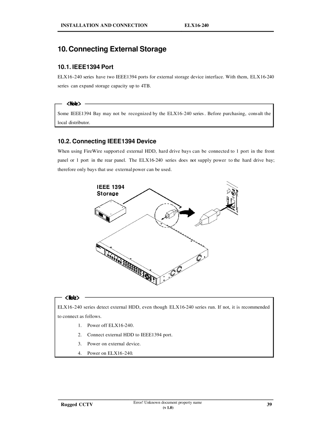 Maxtor ELX16-240 manual Connecting External Storage, IEEE1394 Port, Connecting IEEE1394 Device 