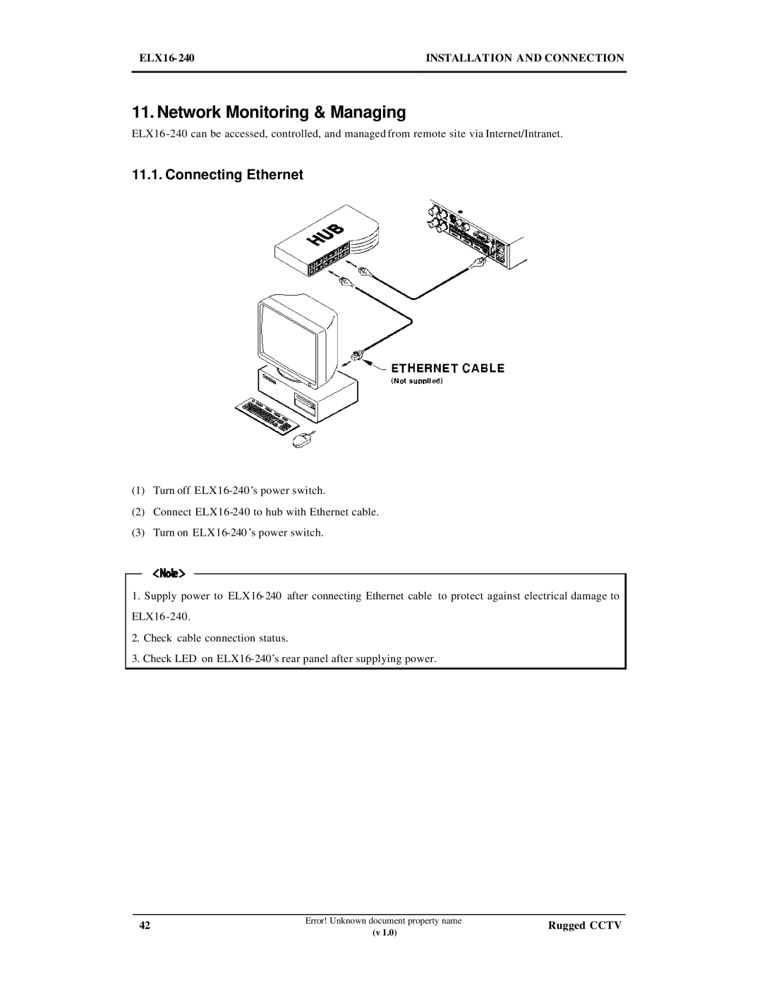 Maxtor ELX16-240 manual Network Monitoring & Managing, Connecting Ethernet 