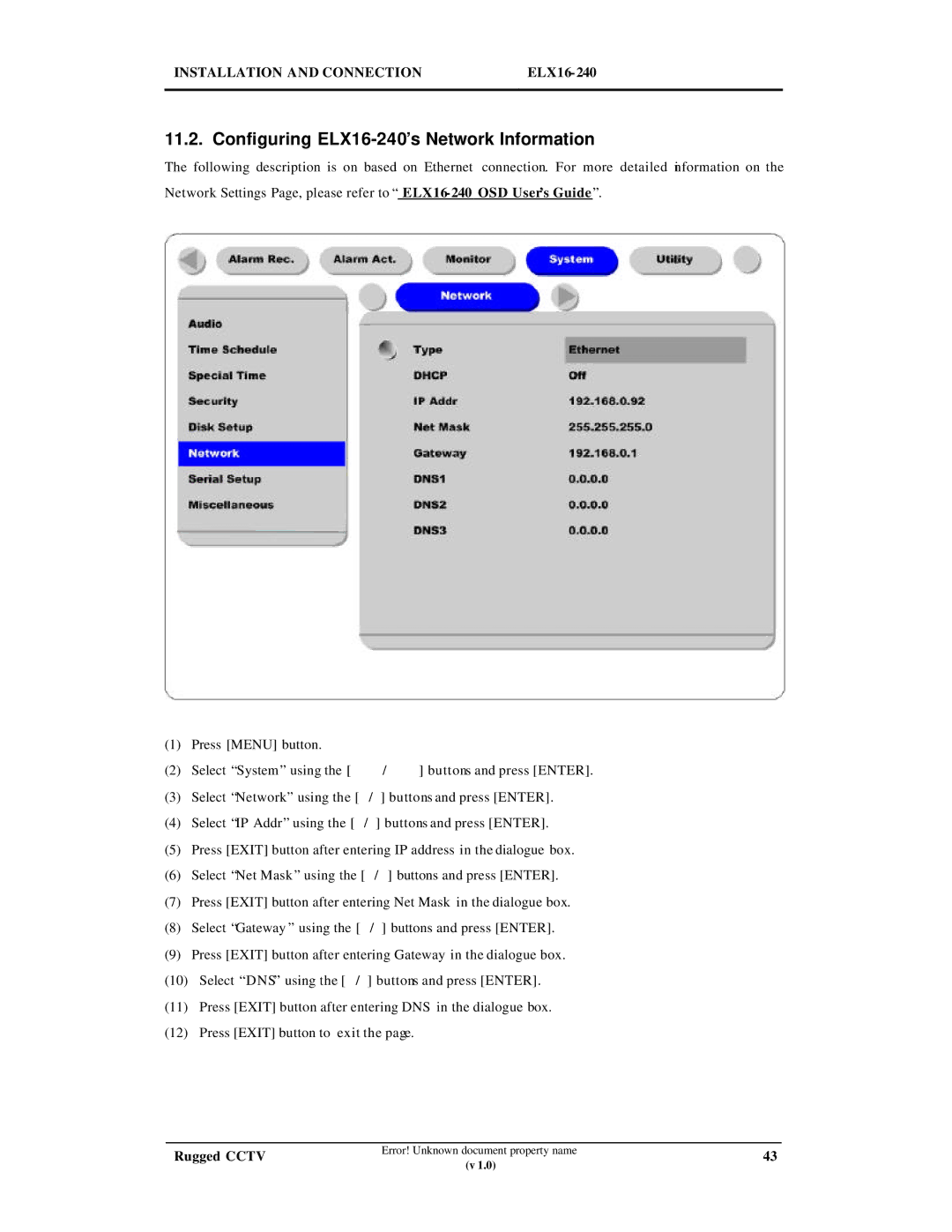 Maxtor manual Configuring ELX16-240’s Network Information 