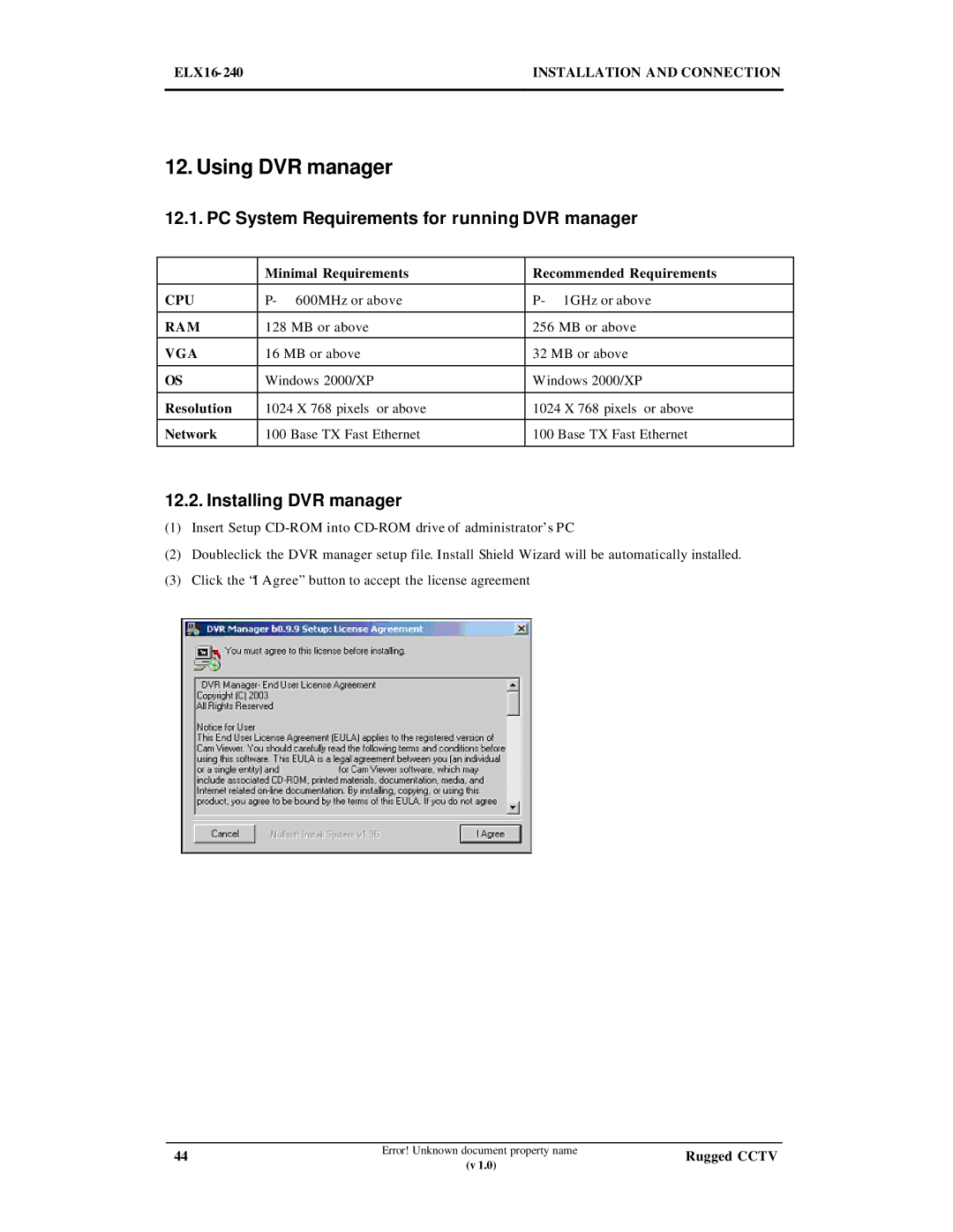 Maxtor ELX16-240 manual Using DVR manager, PC System Requirements for running DVR manager, Installing DVR manager 