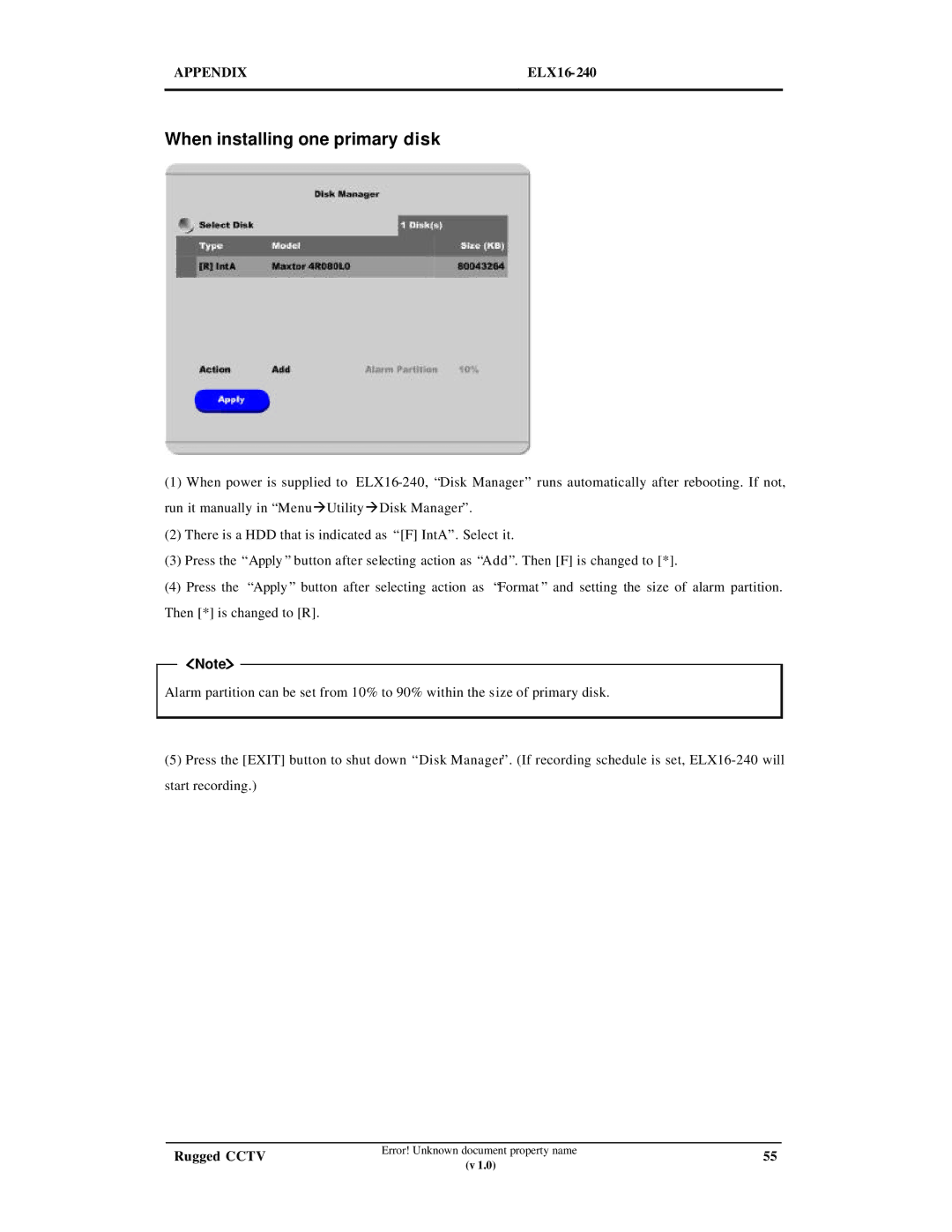 Maxtor ELX16-240 manual When installing one primary disk 