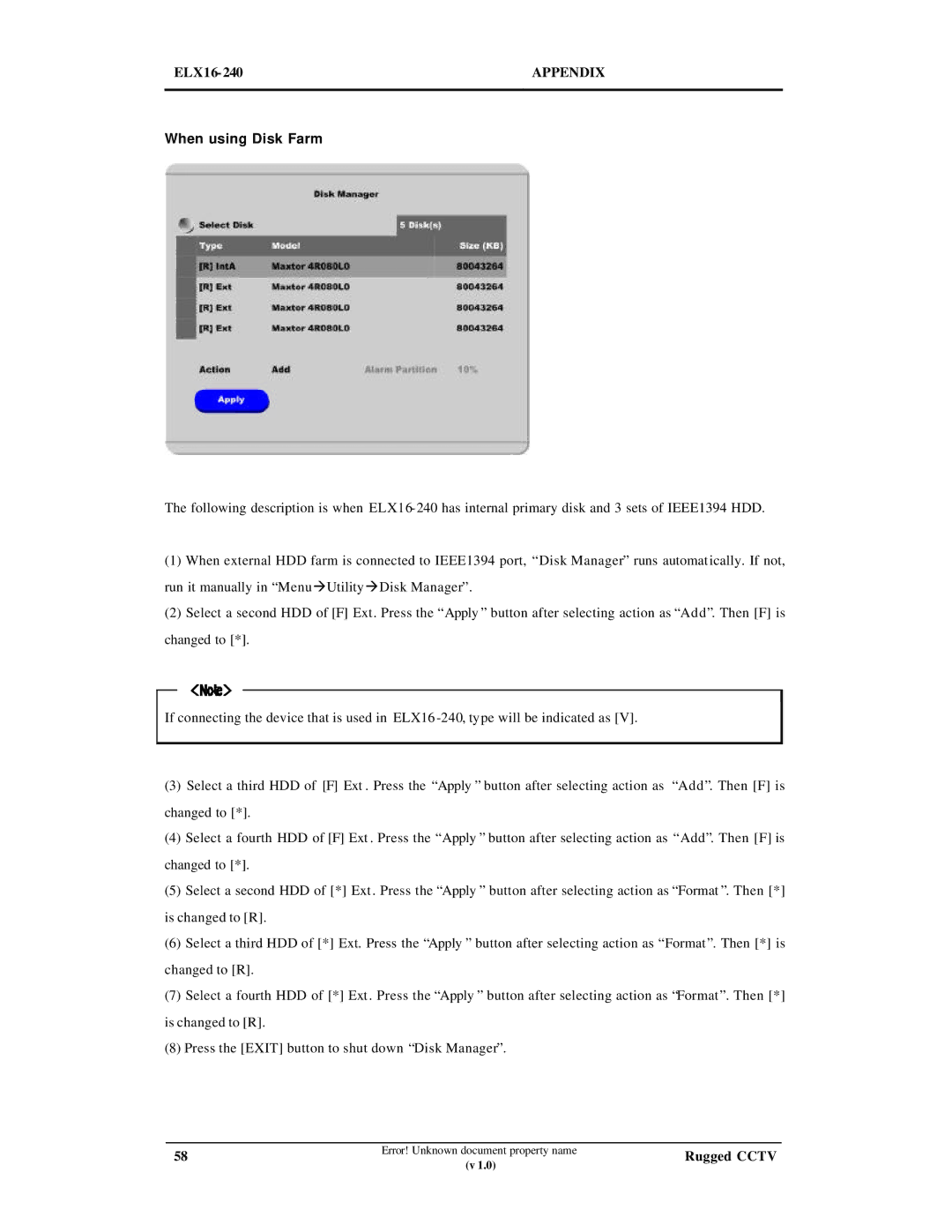 Maxtor ELX16-240 manual When using Disk Farm 