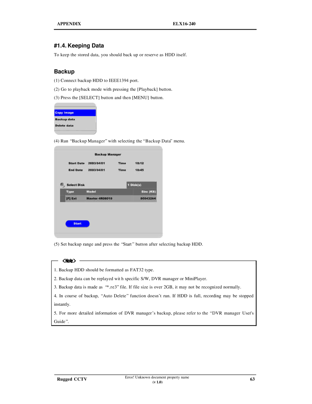 Maxtor ELX16-240 manual #1.4. Keeping Data, Backup 