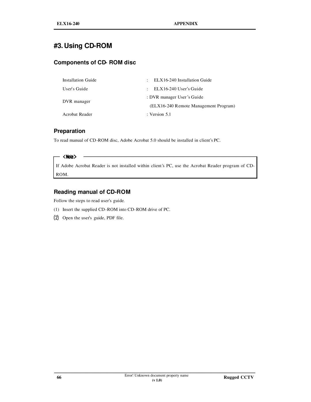 Maxtor ELX16-240 #3. Using CD-ROM, Components of CD- ROM disc, Preparation, Reading manual of CD-ROM 