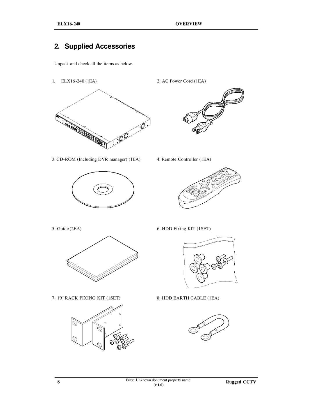 Maxtor ELX16-240 manual Supplied Accessories 