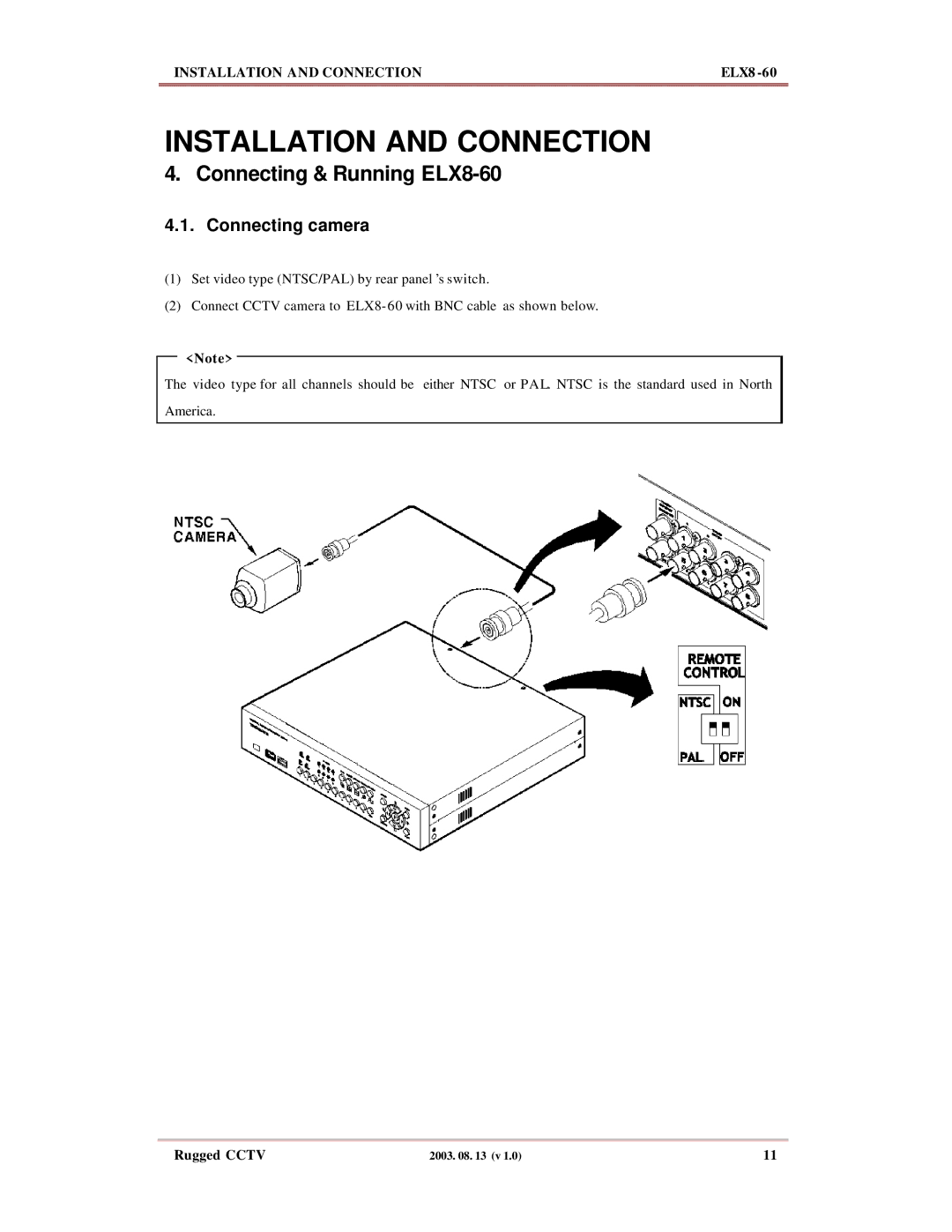 Maxtor manual Connecting & Running ELX8-60, Connecting camera 