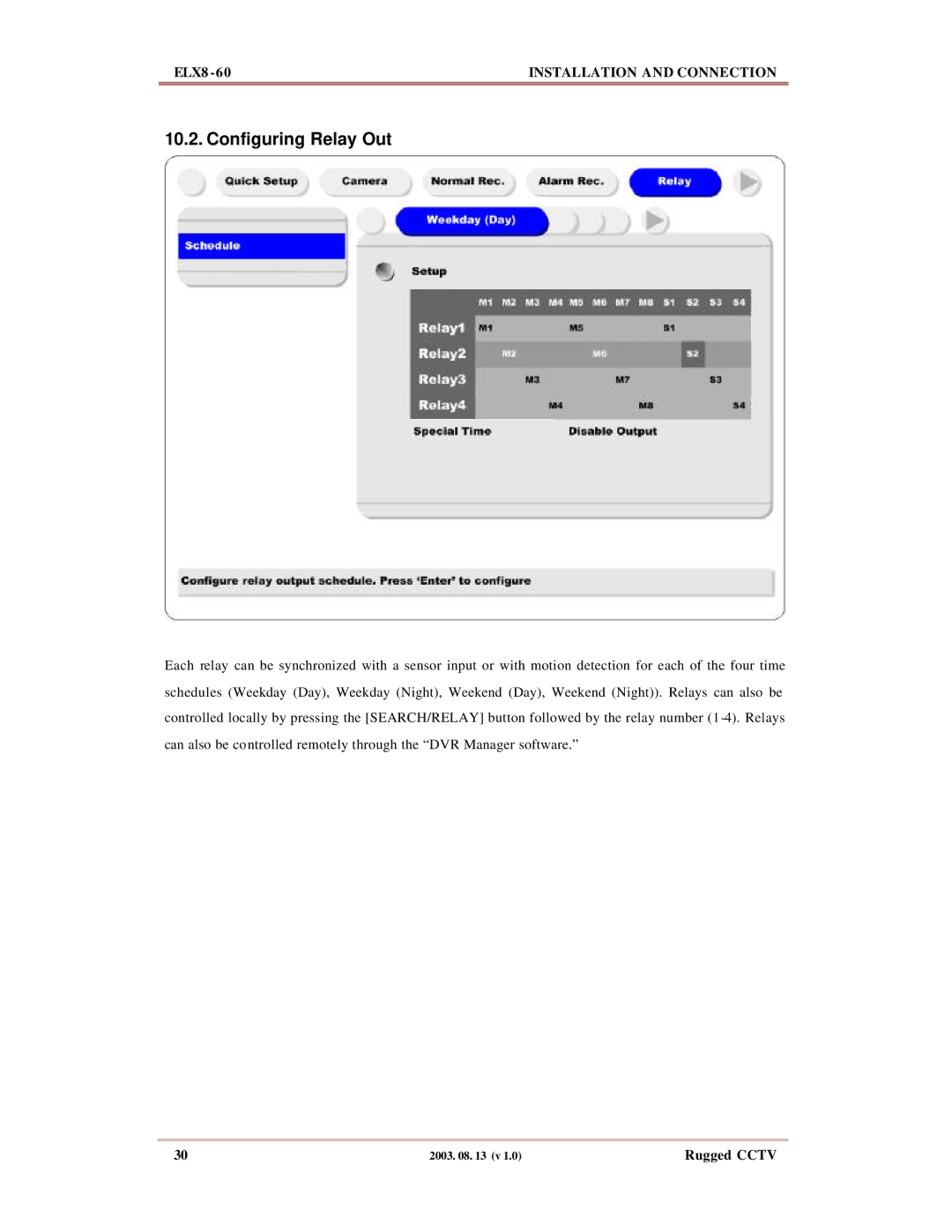 Maxtor ELX8-60 manual Configuring Relay Out 