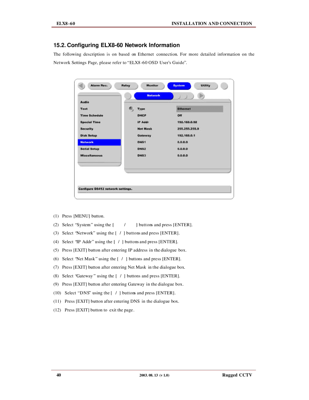 Maxtor manual Configuring ELX8-60 Network Information 