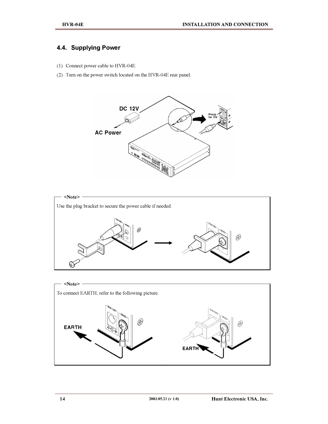 Maxtor HVR-04E manual Supplying Power 