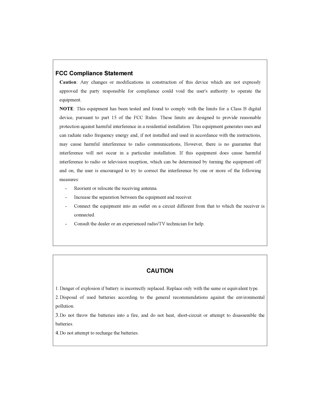 Maxtor HVR-04E manual FCC Compliance Statement 