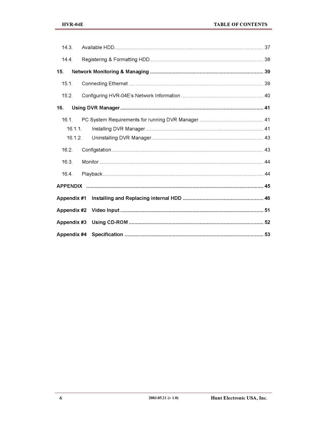 Maxtor HVR-04E manual Appendix #1 