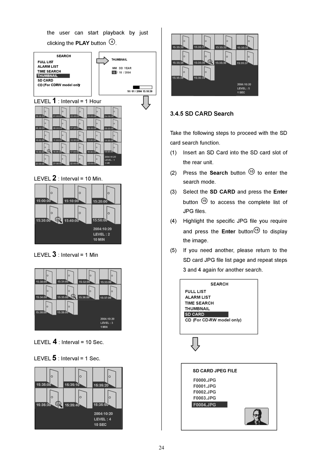 Maxtor MV-DR3000 operation manual SD Card Search 