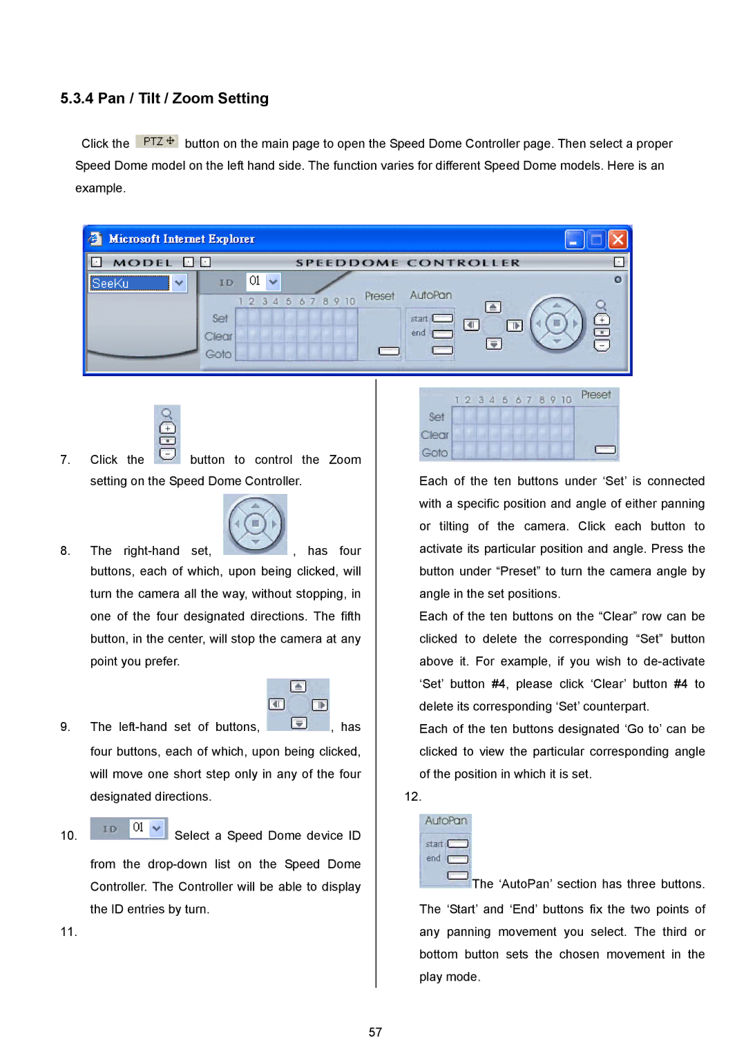 Maxtor MV-DR3000 operation manual Pan / Tilt / Zoom Setting 