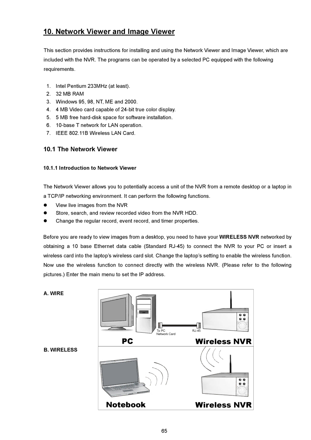 Maxtor NVR-2028 manual Introduction to Network Viewer, Wire Wireless 