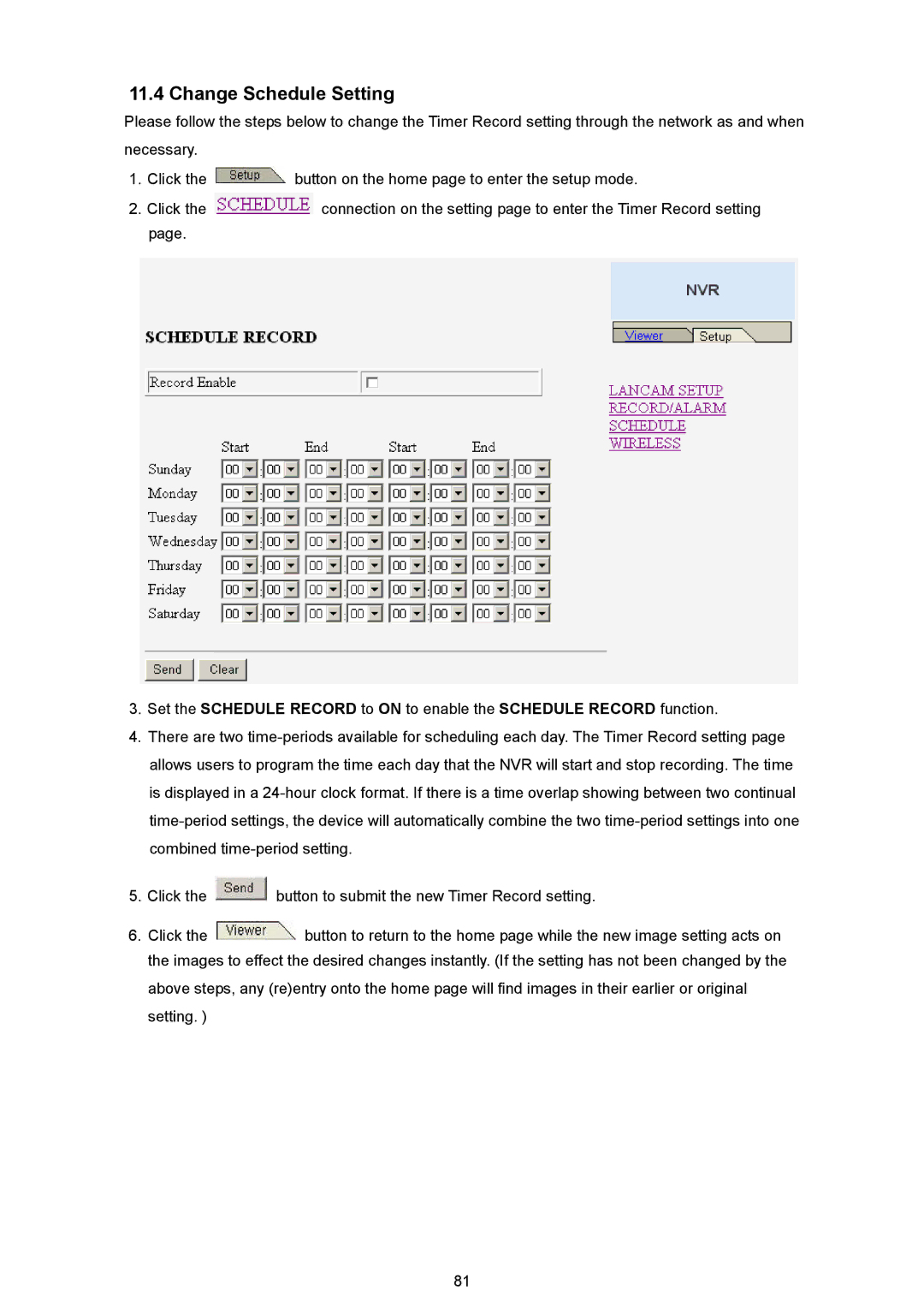 Maxtor NVR-2028 manual Change Schedule Setting 