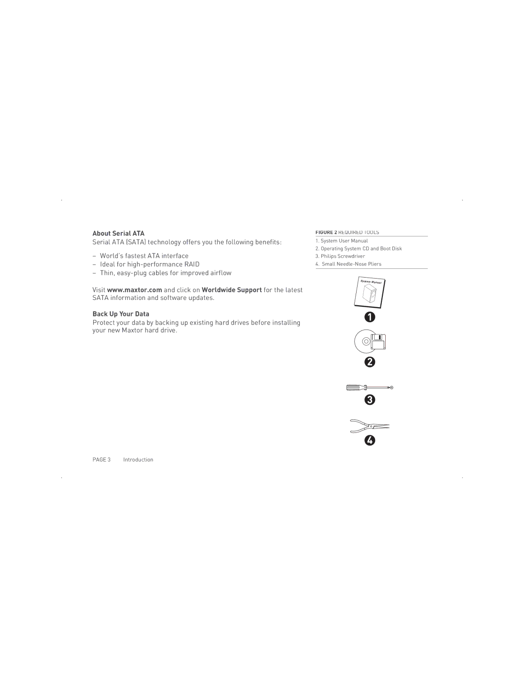 Maxtor SATA II/300 specifications About Serial ATA, Back Up Your Data 