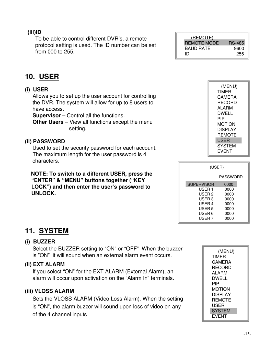 Maxtor SC324 manual System, Unlock 