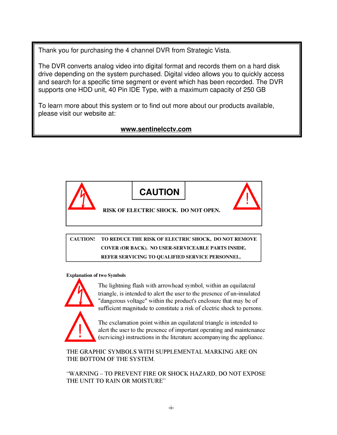 Maxtor SC324 manual Risk of Electric SHOCK. do not Open 