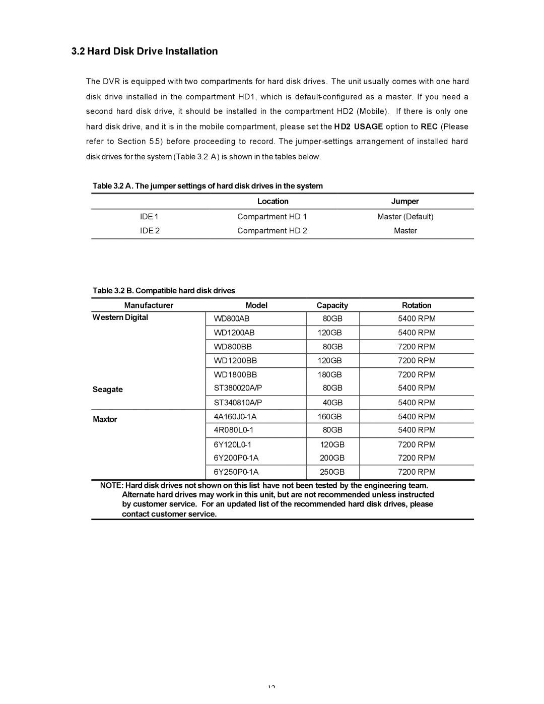 Maxtor SLD240 operation manual Hard Disk Drive Installation 