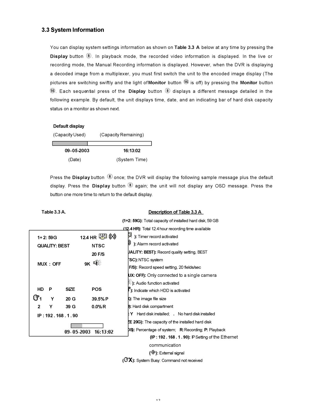 Maxtor SLD240 operation manual System Information, Quality Best Ntsc, Mux Off, Size POS 