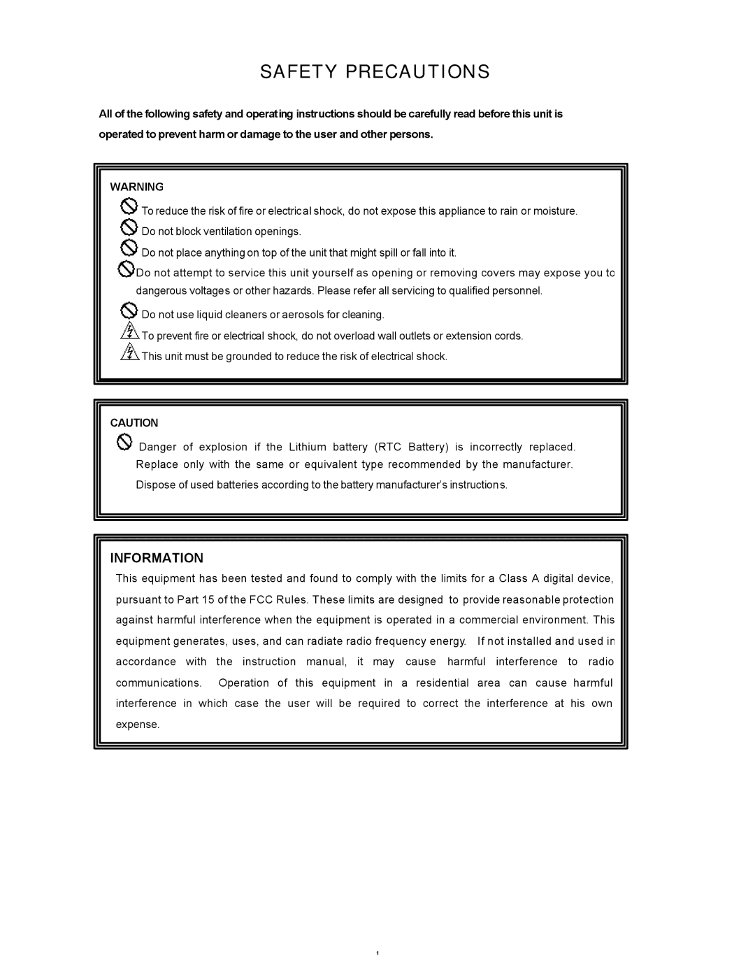 Maxtor SLD240 operation manual Safety Precautions 