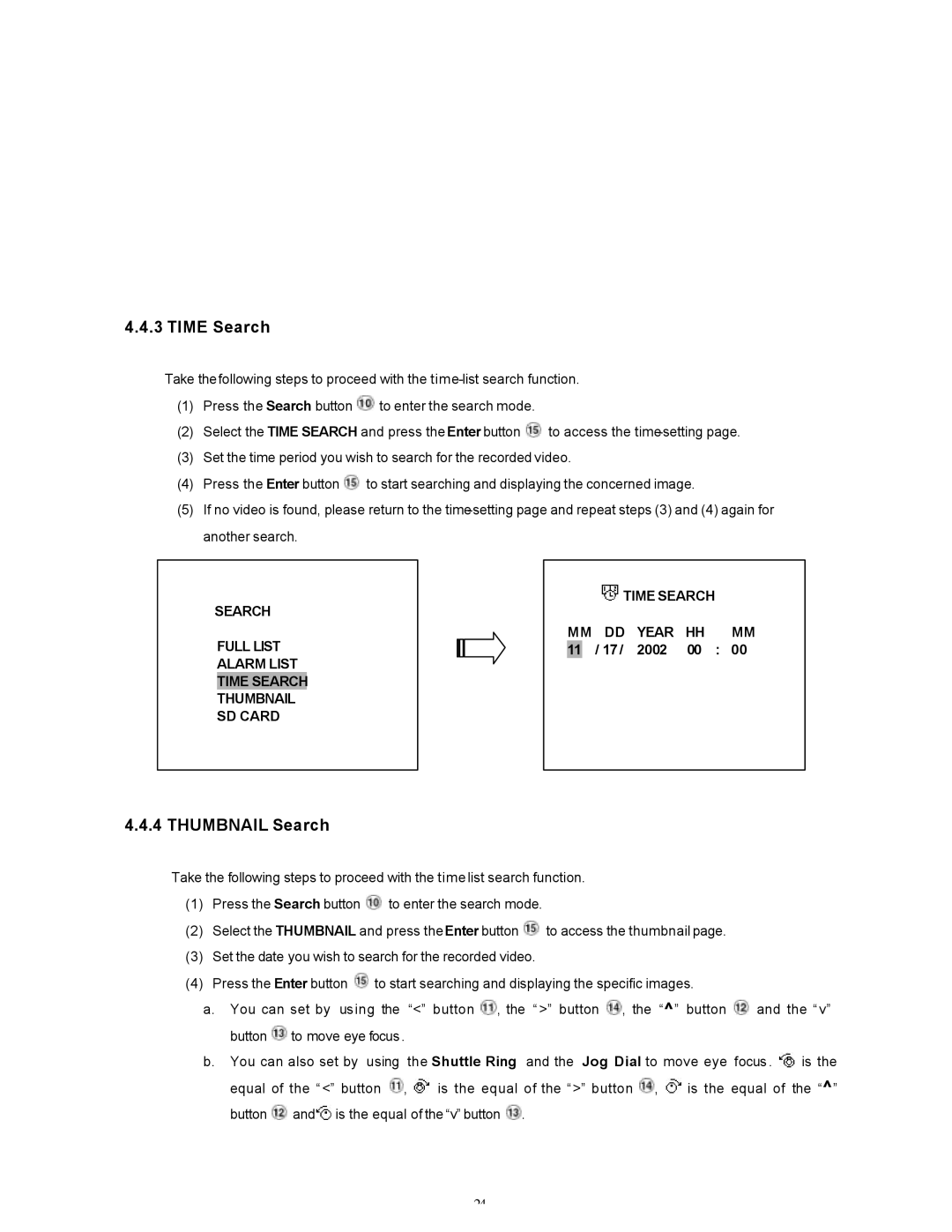 Maxtor SLD240 operation manual Time Search, Thumbnail Search, 2002 