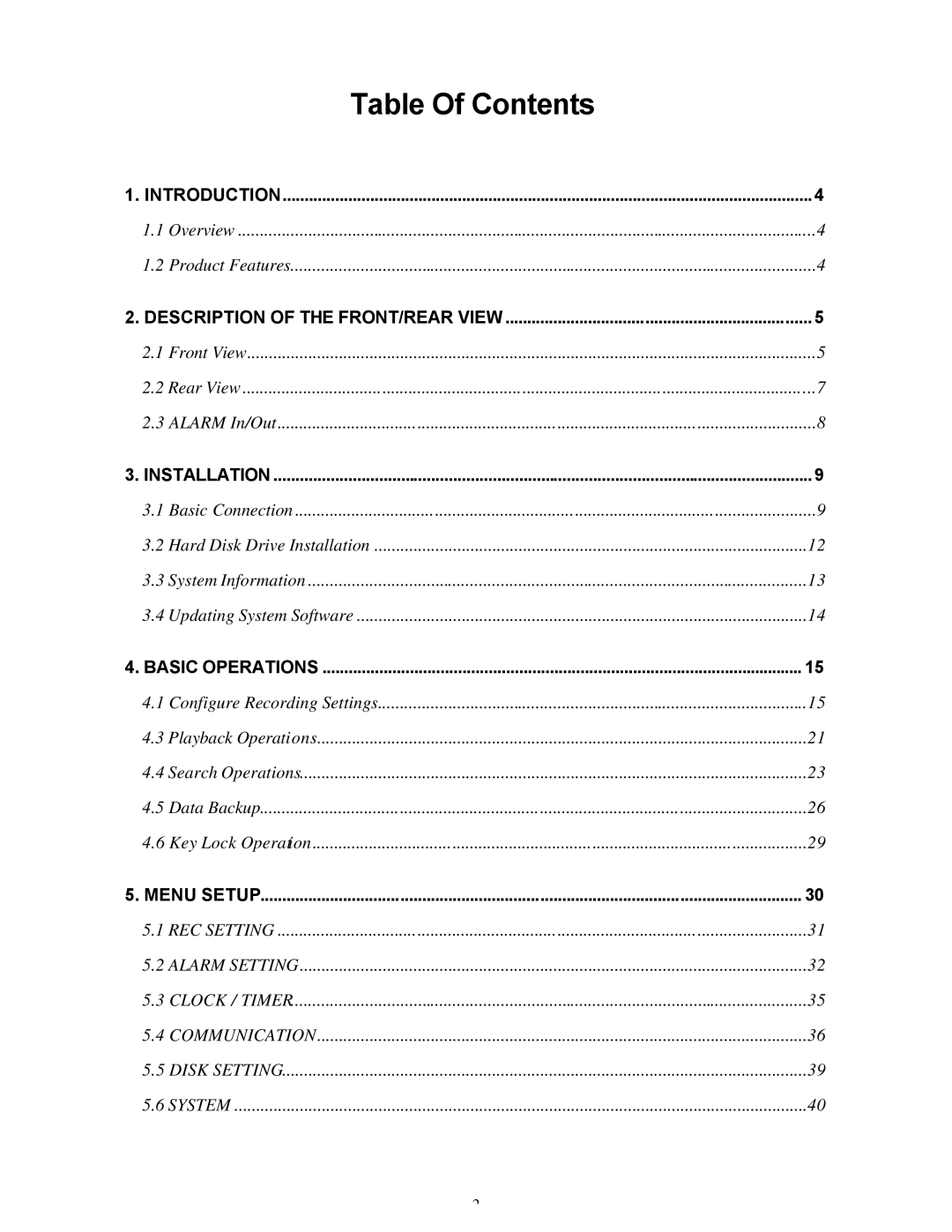 Maxtor SLD240 operation manual Table Of Contents 