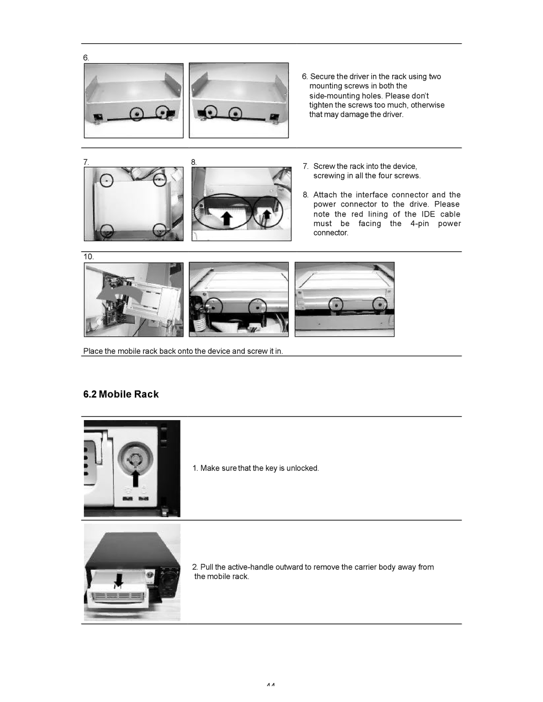 Maxtor SLD240 operation manual Mobile Rack 