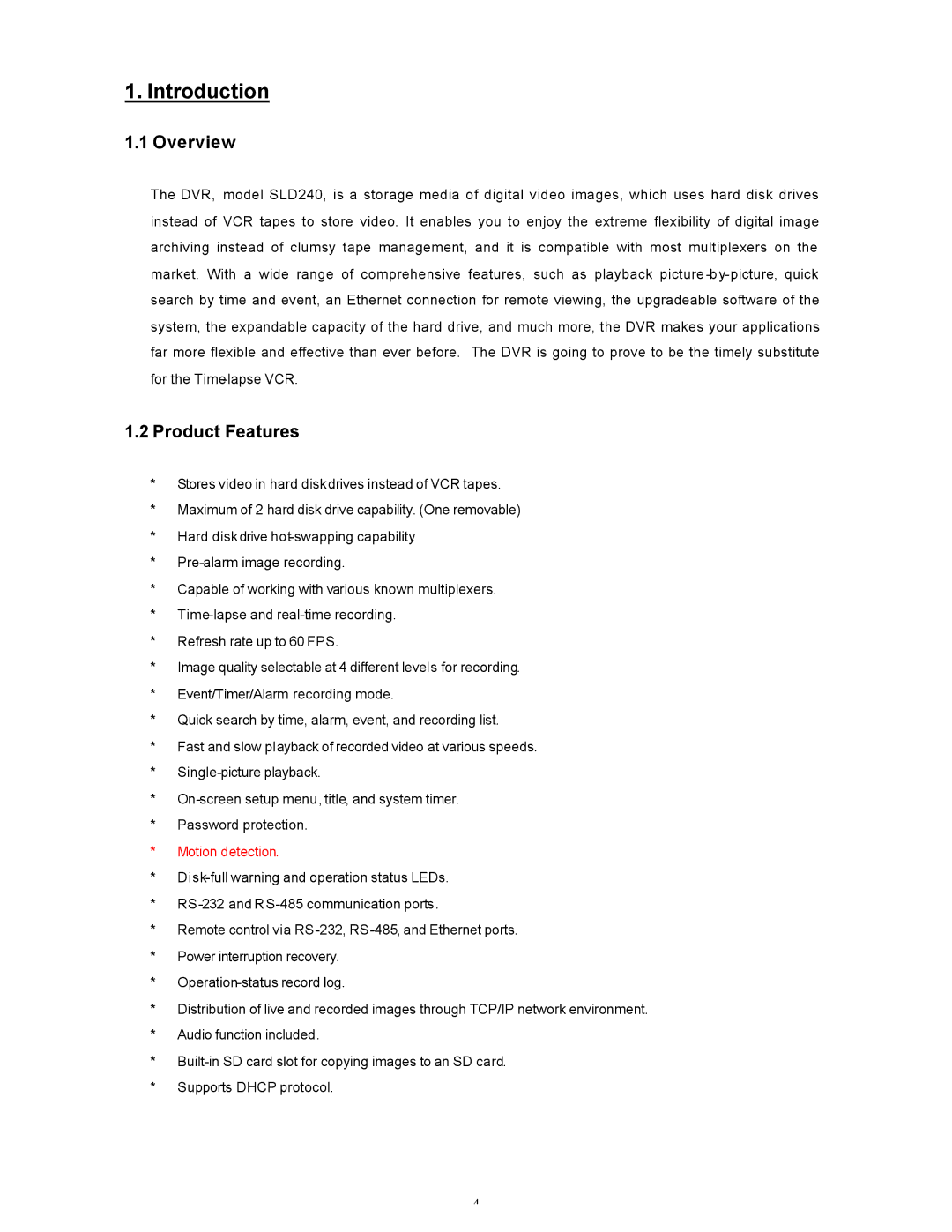 Maxtor SLD240 operation manual Introduction, Overview, Product Features 