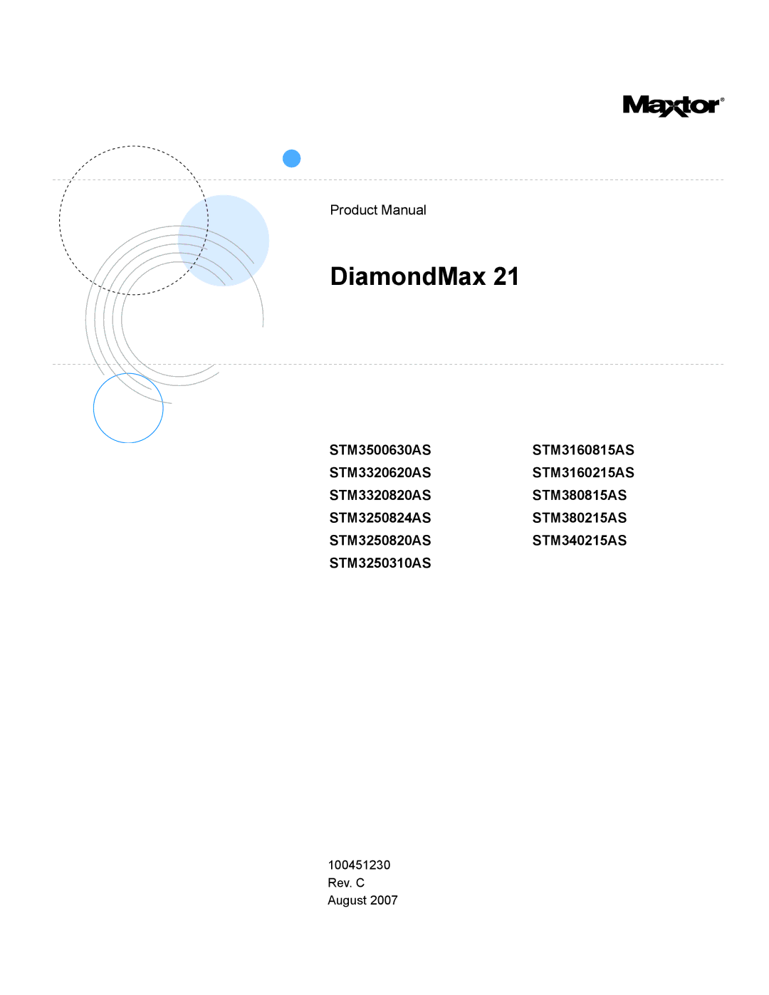 Maxtor STM3160215AS, STM3160815AS, STM3250310AS, STM380215AS, STM340215AS, STM3500630AS, STM3320820AS manual DiamondMax 