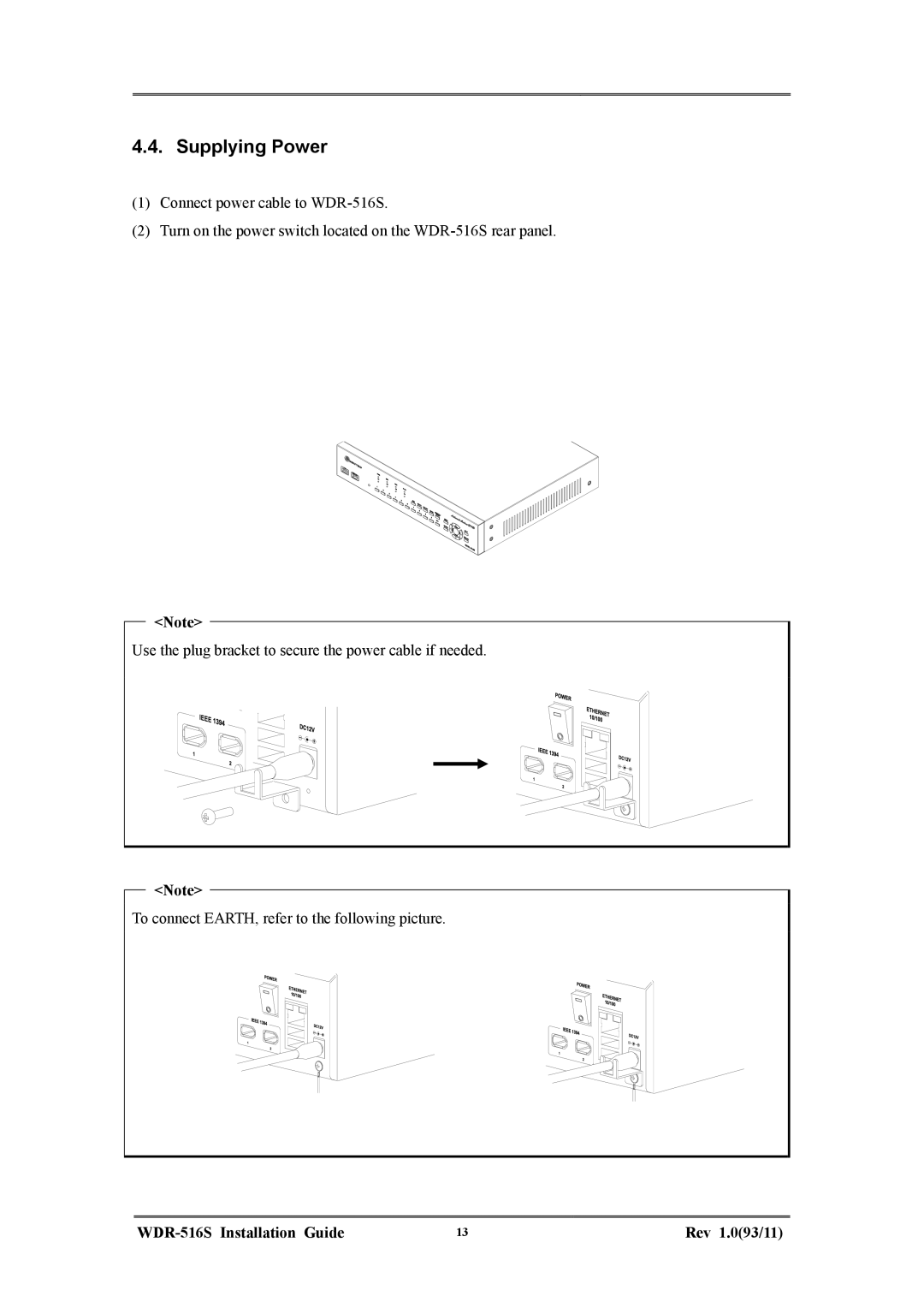 Maxtor WDR-516S manual Supplying Power 