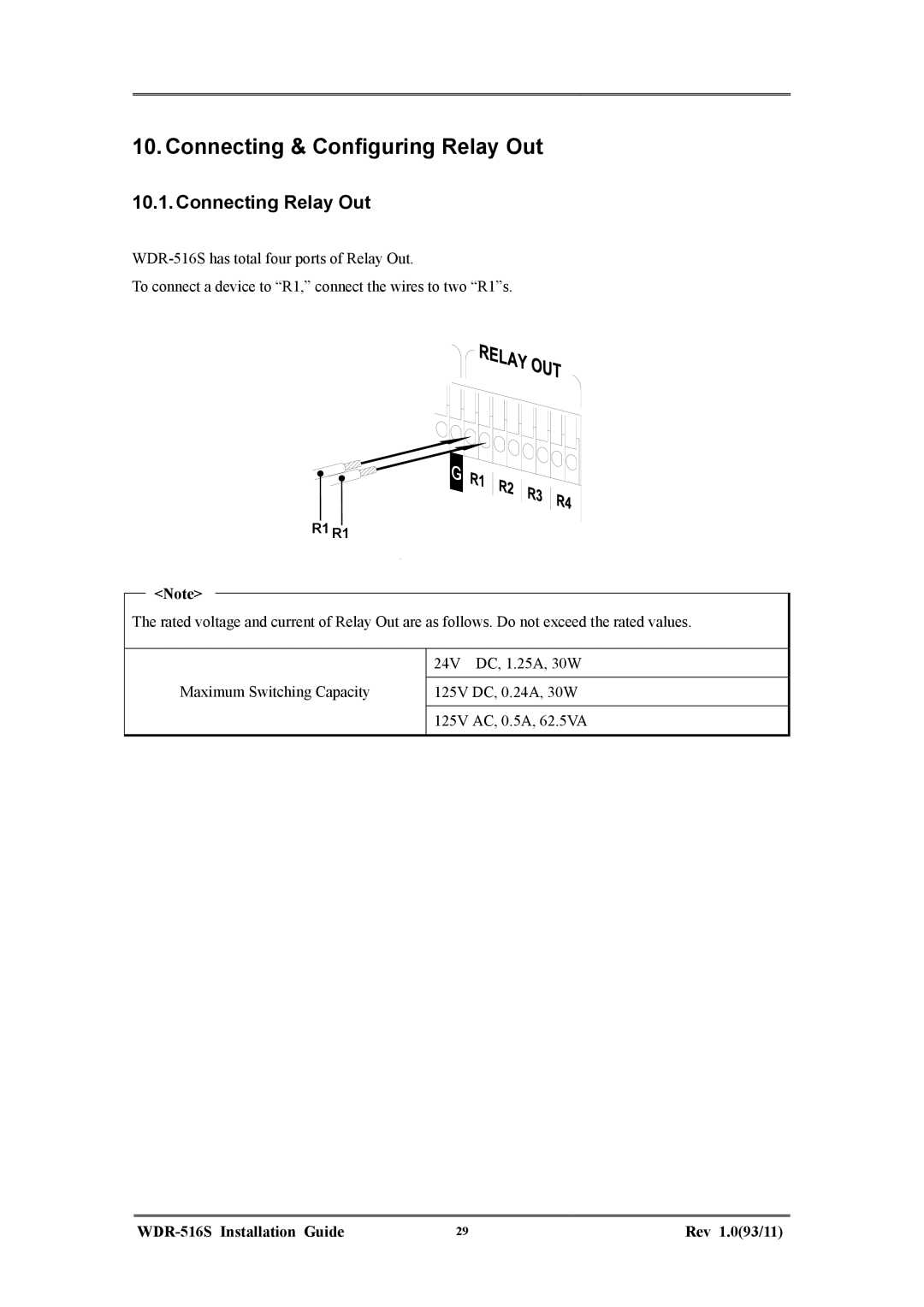 Maxtor WDR-516S manual Connecting & Configuring Relay Out, Connecting Relay Out 