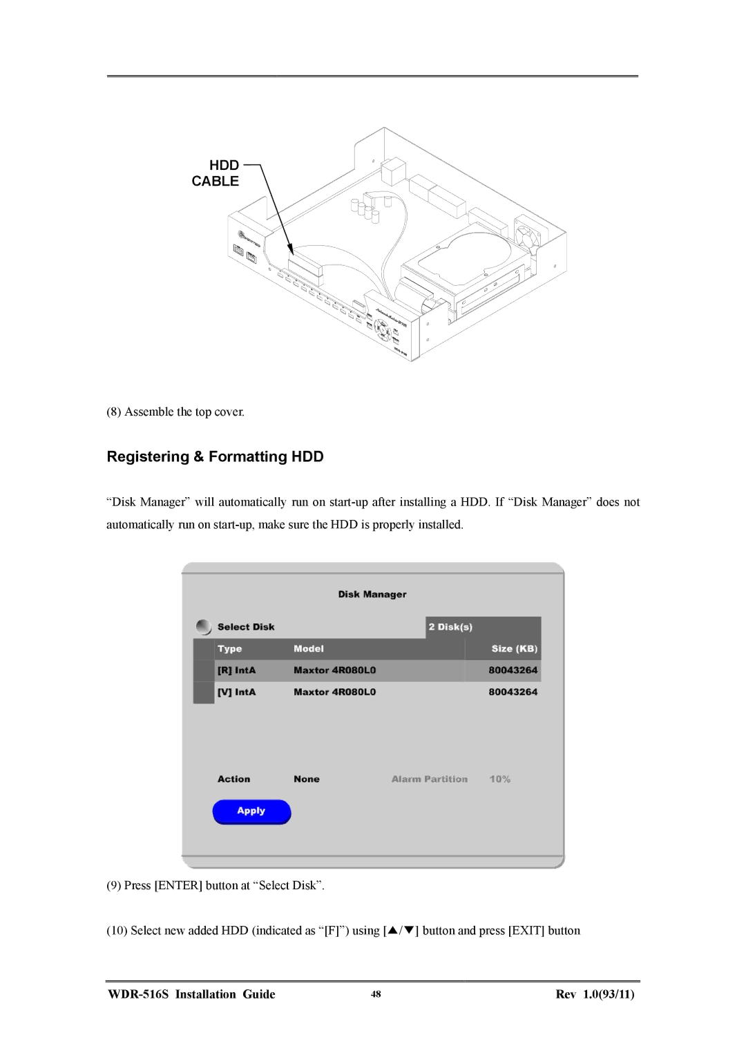 Maxtor WDR-516S manual HDD Cable 