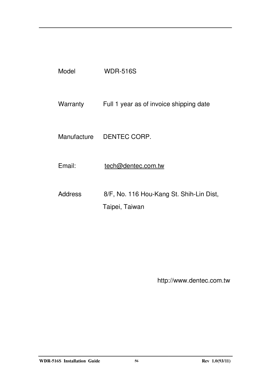 Maxtor manual WDR-516S Installation Guide Rev 1.093/11 