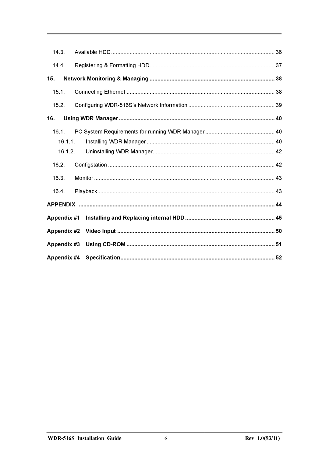 Maxtor WDR-516S manual Appendix #1 