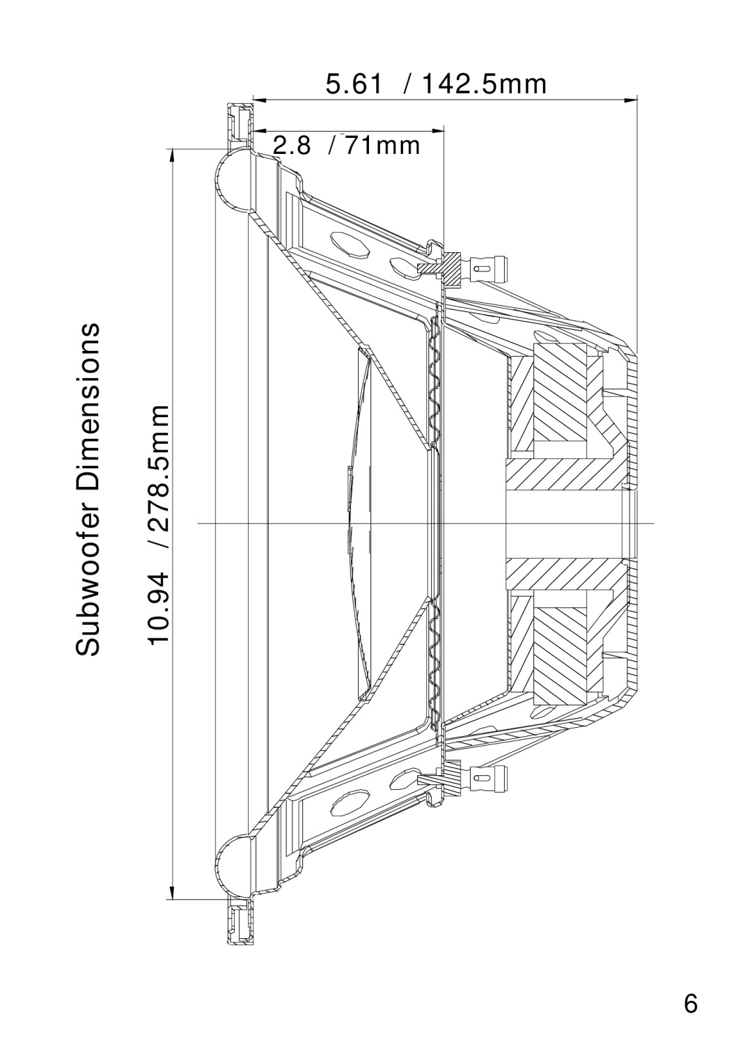 Maxxsonics HFI1204, HFI1254 manual Subwoofer Dimensions 