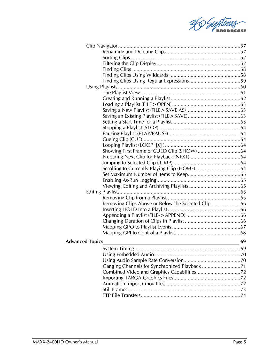 Maxxsonics MAXX-2400HD manual Advanced Topics 